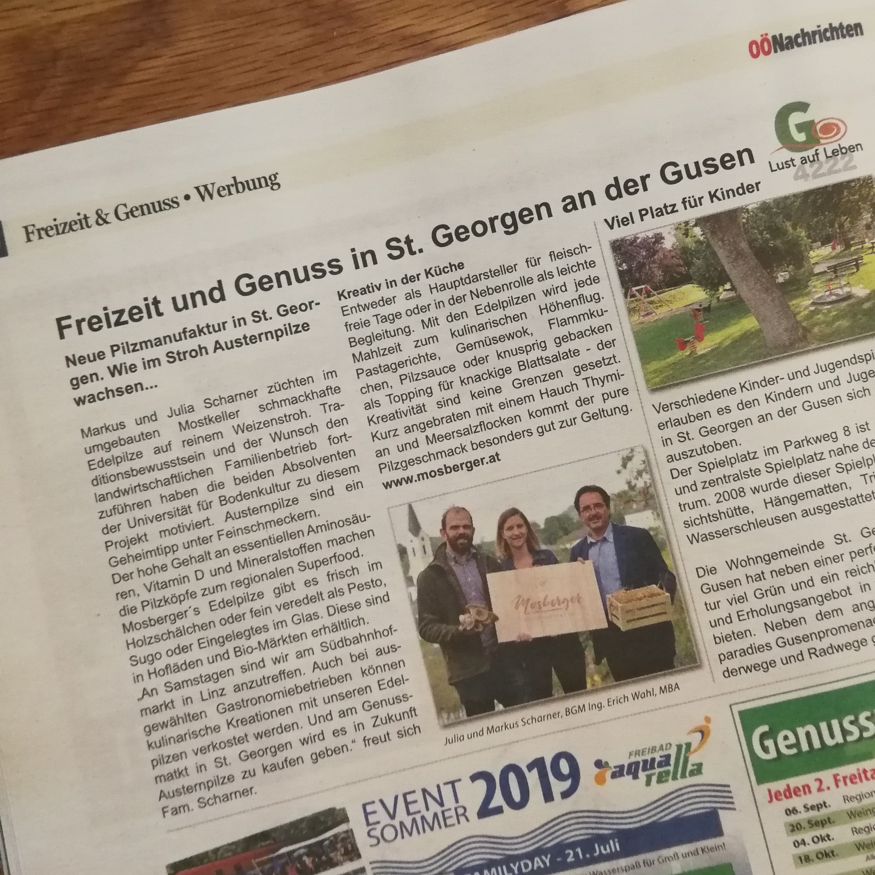 Read more about the article OÖ Nachrichten: Wie im Stroh Austernpilze wachsen